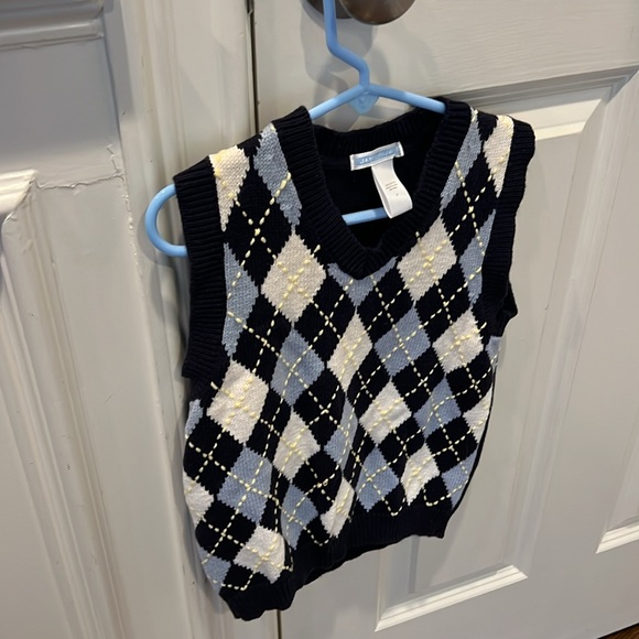Like new size for Jenn and Jack , 100% cotton argyle knit vest - Picture 3 of 5